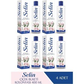 Selin 4x400 ml Çiçek Buketi Pet Şişe Kolonya