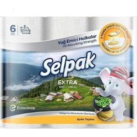 Selpak Extra Desenli 6'lı Kağıt Havlu (3 adet)