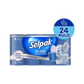 Selpak Extra Renkli 8'li Tuvalet Kağıdı (3 adet)
