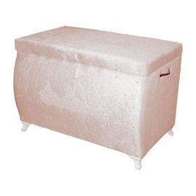 Sema Home Ekminya Kadife Kaplamalı Büyük Çeyiz Sandığı