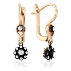 Sembol Gold 0.27 Karat Elmas Gül Küpe