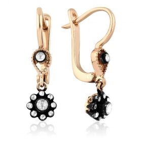 Sembol Gold 0.27 Karat Elmas Gül Küpe