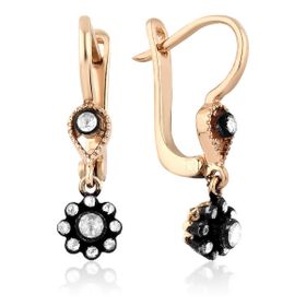 Sembol Gold 0.27 Karat Elmas Gül Küpe