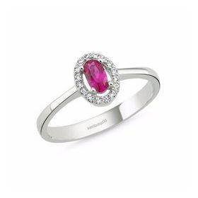 Sembol Gold 0.30 Karat Oval Ruby Taşlı Anturaj Altın Yüzük