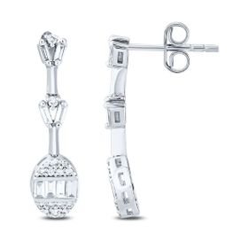 Sembol Gold 0.46 Karat Pırlanta Baget Küpe