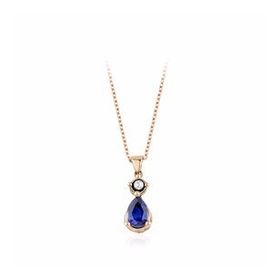 Sembol Gold 1.00 Karat Elmas Safir Kolye