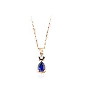 Sembol Gold 1.00 Karat Elmas Safir Kolye