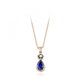 Sembol Gold 1.00 Karat Elmas Safir Kolye