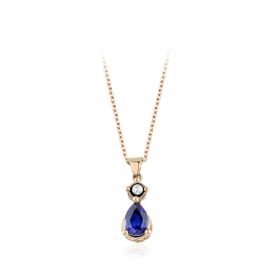 Sembol Gold 1.00 Karat Elmas Safir Kolye