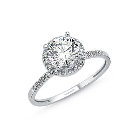 Sembol Gold 1.00 Karat Zirconia Beyaz Altın Tektaş Yüzük