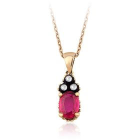 Sembol Gold 1.07 Karat Elmas Yakut Kolye