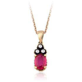 Sembol Gold 1.07 Karat Elmas Yakut Kolye