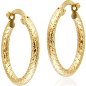 Sembol Gold 14 Ayar 2,0 cm Kalemli Altın Halka Küpe