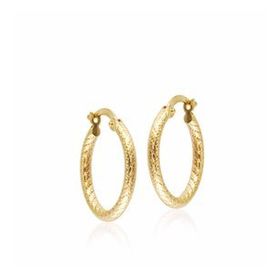 Sembol Gold 14 Ayar 2,0 cm Kalemli Altın Halka Küpe