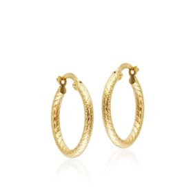 Sembol Gold 14 Ayar 2,0 cm Kalemli Altın Halka Küpe