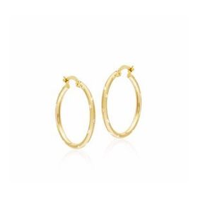 Sembol Gold 14 Ayar 2,5 cm Kalemli Altın Halka Küpe
