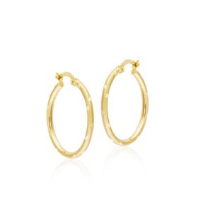 Sembol Gold 14 Ayar 2,5 cm Kalemli Altın Halka Küpe