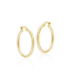 Sembol Gold 14 Ayar 2,5 cm Kalemli Altın Halka Küpe