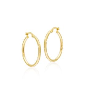 Sembol Gold 14 Ayar 2,5 cm Kalemli Altın Halka Küpe