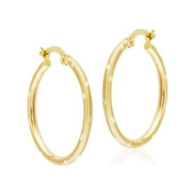 Sembol Gold 14 Ayar 2,5 cm Kalemli Altın Halka Küpe