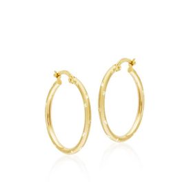 Sembol Gold 14 Ayar 2,5 cm Kalemli Altın Halka Küpe