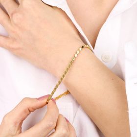 Sembol Gold 14 Ayar 4 mm Pullu Altın Bileklik