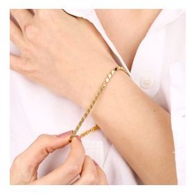 Sembol Gold 14 Ayar 4 mm Pullu Altın Bileklik