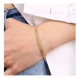 Sembol Gold 14 Ayar Altın 4 mm Bismark Bileklik