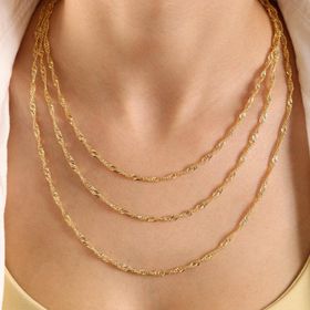 Sembol Gold 14 Ayar Altın 45 cm 3.0 mm Singapur Zincir
