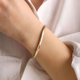 Sembol Gold 14 Ayar Altın 5 mm Balıksırtı Bileklik