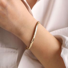 Sembol Gold 14 Ayar Altın 5 mm Balıksırtı Bileklik