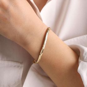 Sembol Gold 14 Ayar Altın 5 mm Balıksırtı Bileklik