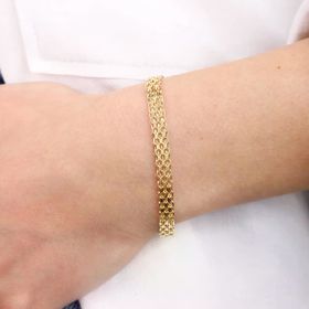 Sembol Gold 14 Ayar Altın 5 mm Bismark Bileklik
