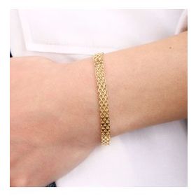 Sembol Gold 14 Ayar Altın 5 mm Bismark Bileklik
