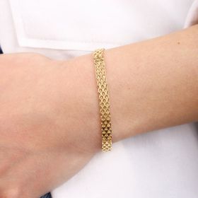 Sembol Gold 14 Ayar Altın 5 mm Bismark Bileklik