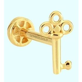 Sembol Gold 14 Ayar Altın Anahtar Tragus Piercing