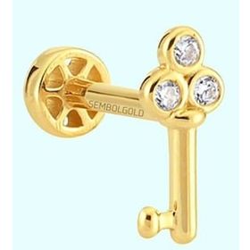 Sembol Gold 14 Ayar Altın Anahtar Tragus Piercing