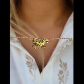 Sembol Gold 14 Ayar Altın At Figürlü Kolye