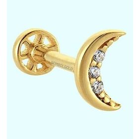 Sembol Gold 14 Ayar Altın Ay Tragus Piercing