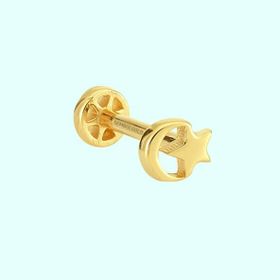 Sembol Gold 14 Ayar Altın Ayyıldız Tragus Piercing