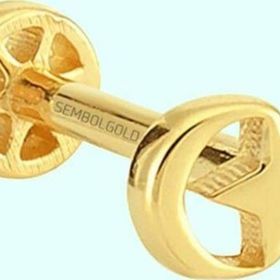 Sembol Gold 14 Ayar Altın Ayyıldız Tragus Piercing