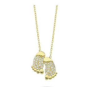 Sembol Gold 14 Ayar Altın Bebek Ayak İzi Kolye
