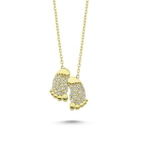 Sembol Gold 14 Ayar Altın Bebek Ayak İzi Kolye