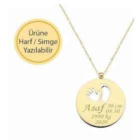 Sembol Gold 14 Ayar Altın Bebek El Ayak İzi Kolye