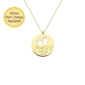 Sembol Gold 14 Ayar Altın Bebek El Ayak İzi Kolye