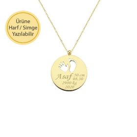 Sembol Gold 14 Ayar Altın Bebek El Ayak İzi Kolye