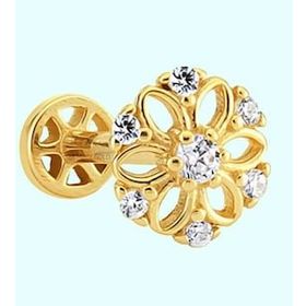 Sembol Gold 14 Ayar Altın Çiçek Tragus Piercing