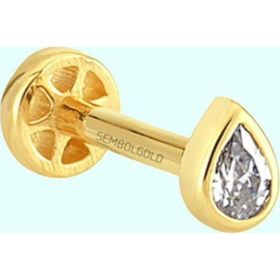Sembol Gold 14 Ayar Altın Damla Tragus Piercing