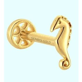 Sembol Gold 14 Ayar Altın Deniz Atı Tragus Piercing