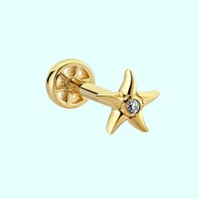 Sembol Gold 14 Ayar Altın Deniz Yıldız Tragus Piercing